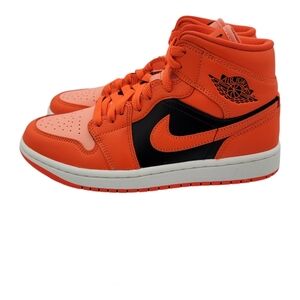 Womens Jordan 1 Mid SE Rush Orange Crimson Bliss Sz 7